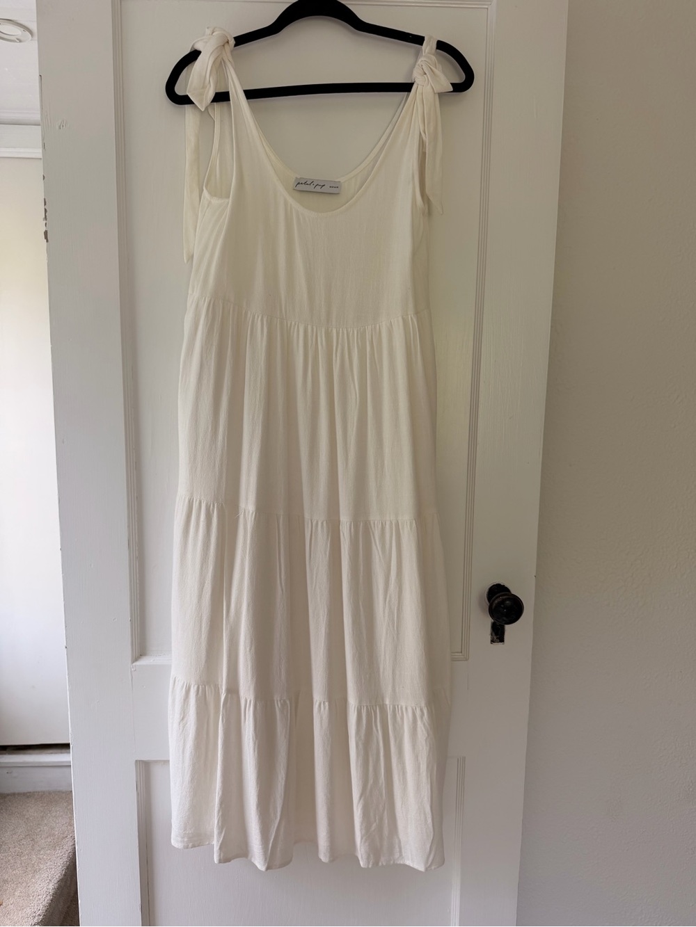 Petal & pup white tiered Maxi/Midi dress